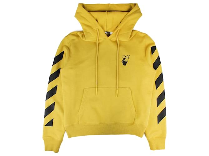 Off White Diagonal Agency Hoodie (XS) Yellow Cotton ref.1015964