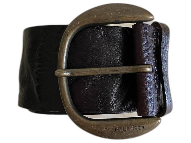 Cinto Tommy Hilfiger de couro marrom