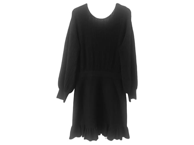 SéZane Thalie Dress Black Polyester Viscose  ref.1016073