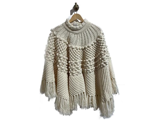 SAINT LAURENT Knitwear T.International XS Wool Cream