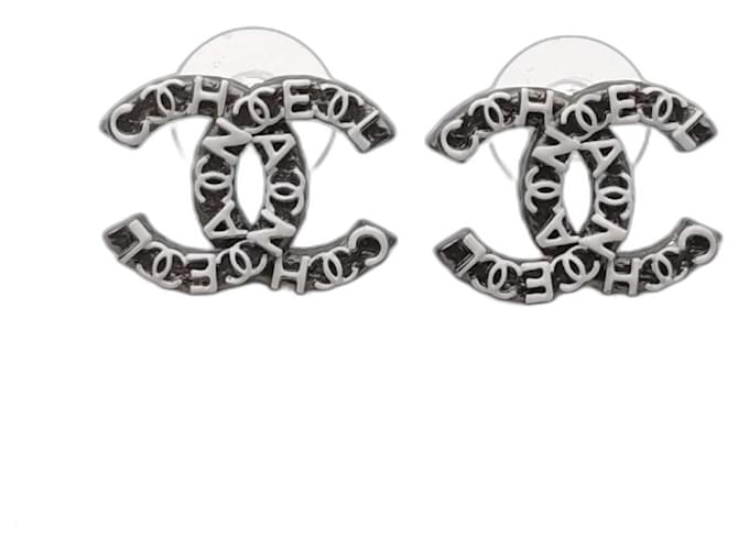 Chanel C alinhado Preto Metal  ref.1016301