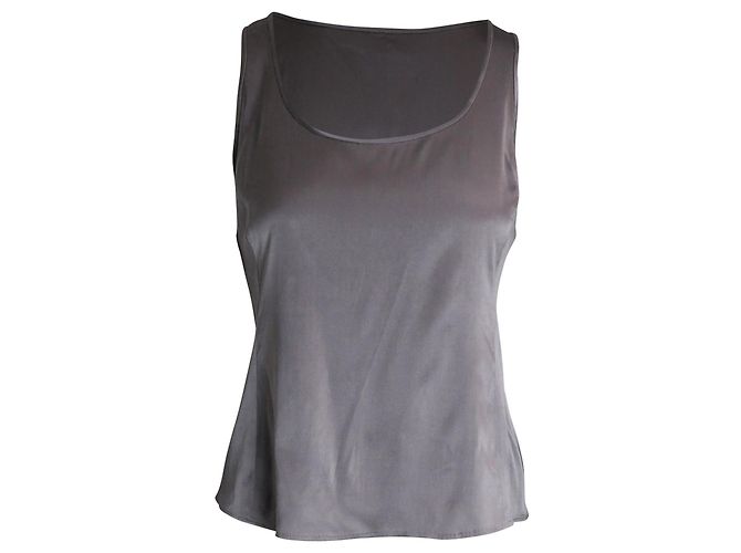 Armani Tank Top in Silver Acetate Silvery Metallic