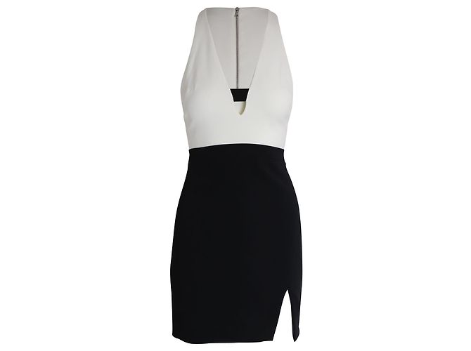 Mini-robe sans manches David Koma en acétate noir et blanc