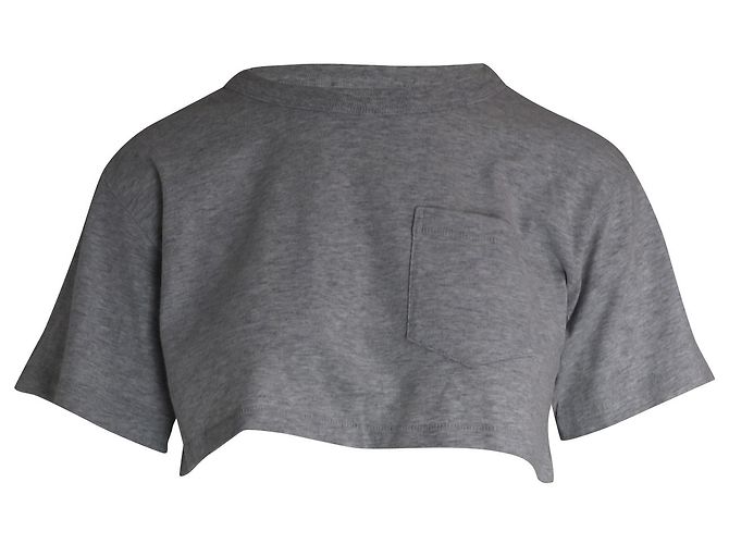Camiseta corta Alexander Wang de algodón gris