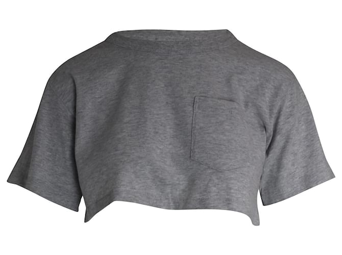 Camiseta corta Alexander Wang de algodón gris  ref.1016370