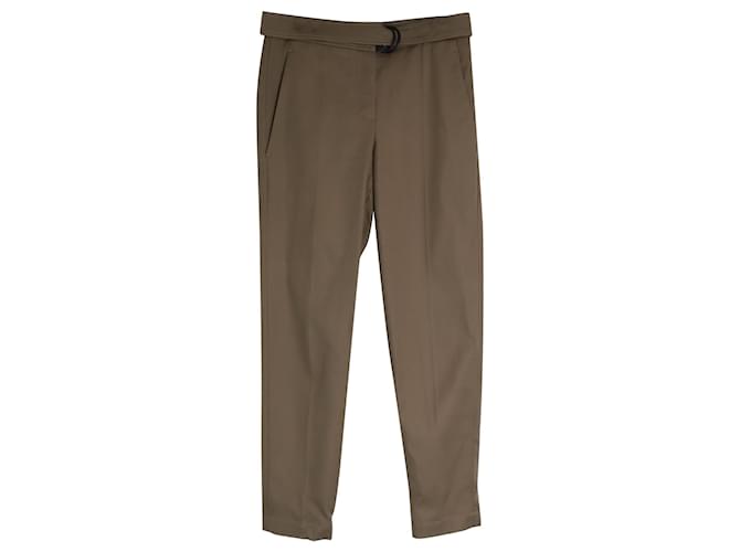 Brunello Cucinelli Belted Trousers in Brown Cotton  ref.1016375
