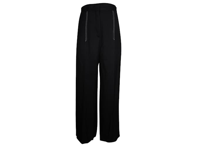 Sandro Straight-Leg Pants in Black Viscose Cellulose fibre  ref.1016468