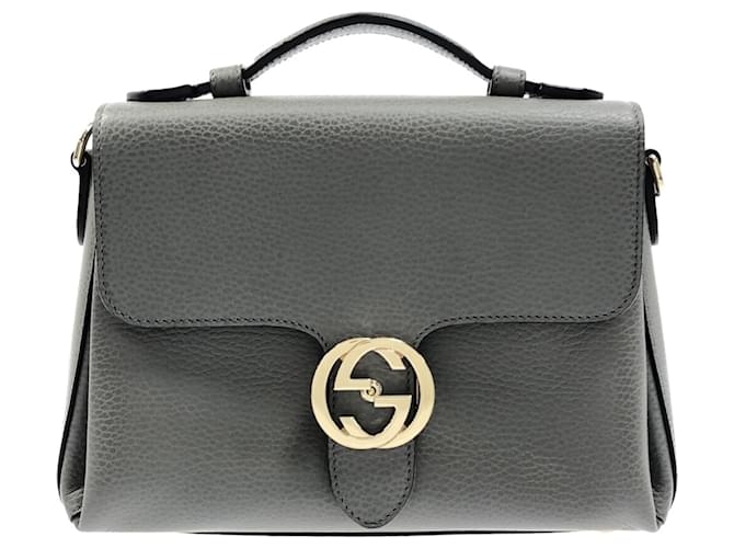 GUCCI] Dollar Calfskin Interlocking G Top Handle Shoulder Bag
