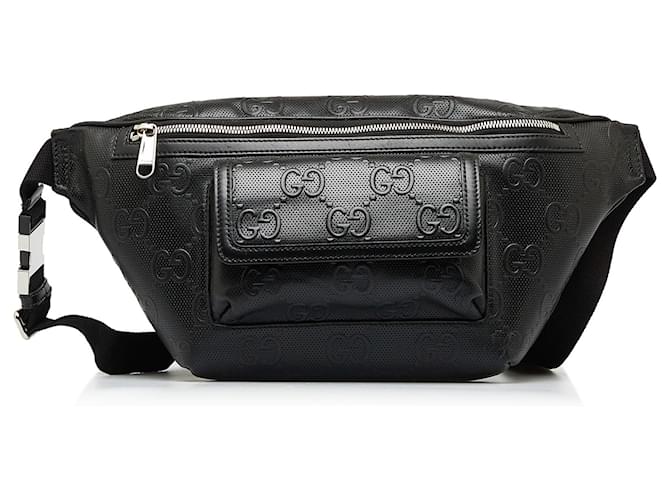 Gucci Black Gg Marmont Matelasse Belt Bag Leather Pony-style