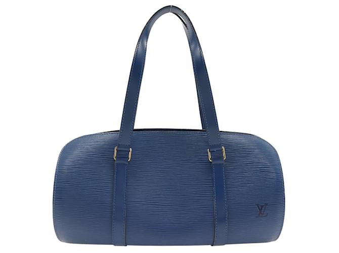 Louis Vuitton Soufflot Azul Couro  ref.1016719