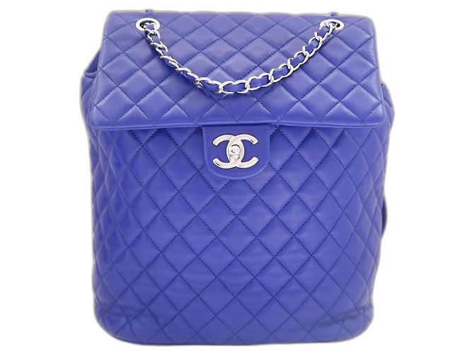 Chanel Urban Spirit Backpack Blue Lamb Leather
