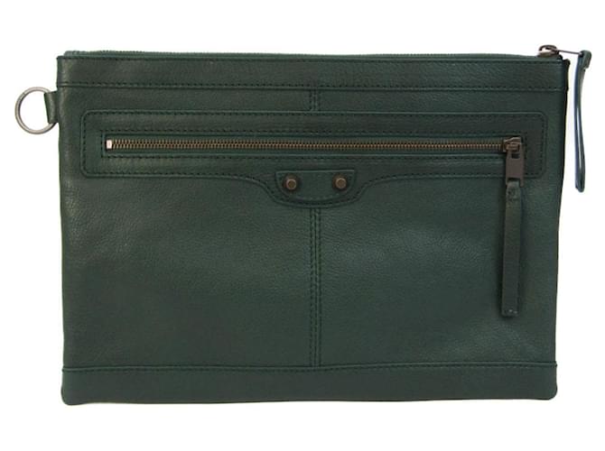 Balenciaga Clip Green Leather  ref.1017117