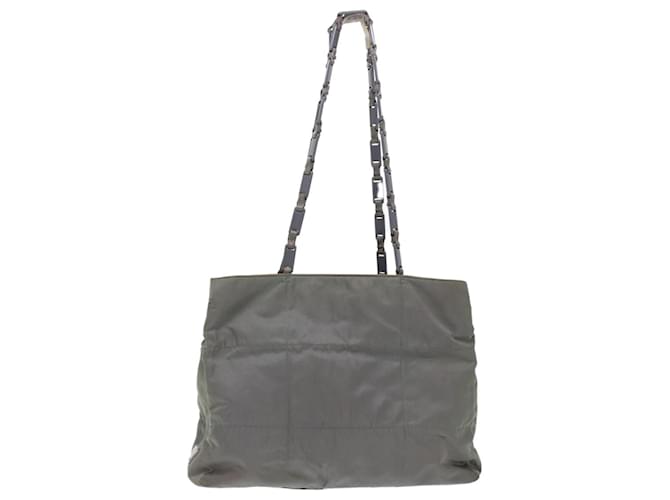 PRADA Quilted Shoulder Bag Nylon Gray Auth ar9997 Grey  ref.1017227