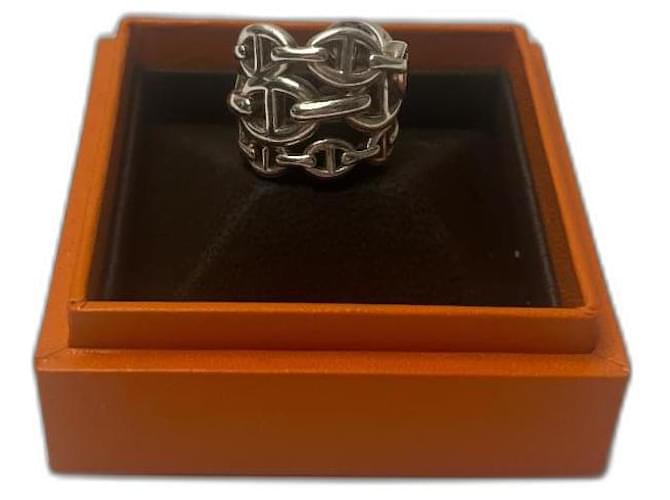 Hermès Chained Chain Ring Silver  ref.1017326
