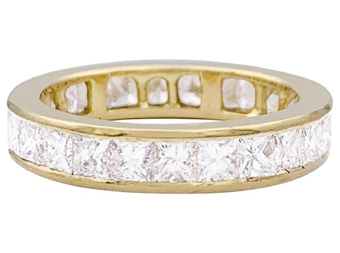 inconnue Wedding ring full circle princess diamonds. Yellow gold  ref.1017432