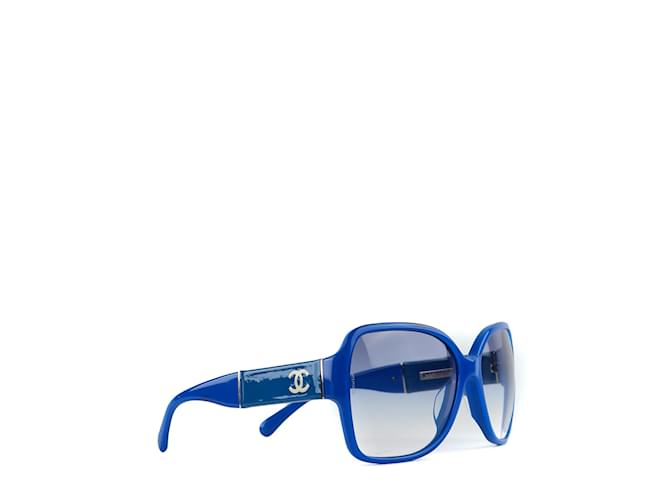 CHANEL Sonnenbrille T.  Plastik Blau Kunststoff  ref.1017449