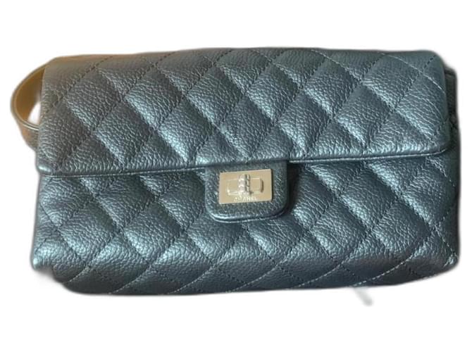 Chanel 2.55 caviar black belt bag