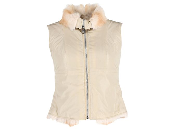 Gilet Foderato Prada in Nylon Avorio
