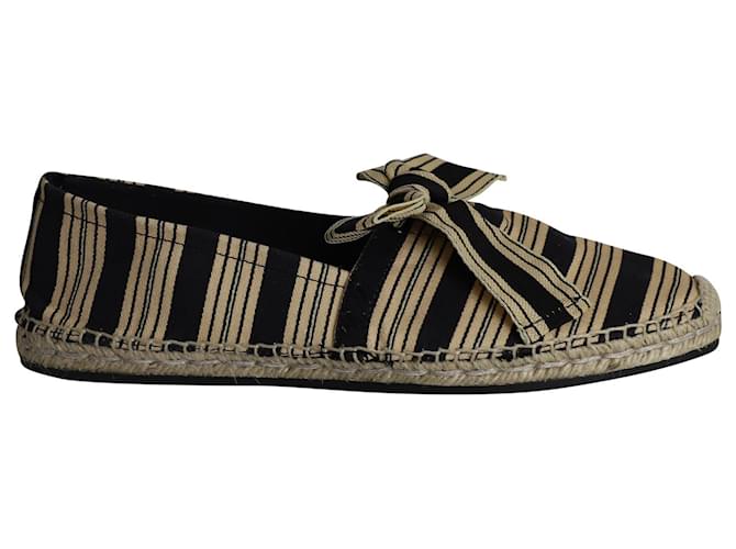 Tory Burch Stripe Bow Espadrille Flats In Multicolor Canvas Multiple colors Cloth  ref.1017547