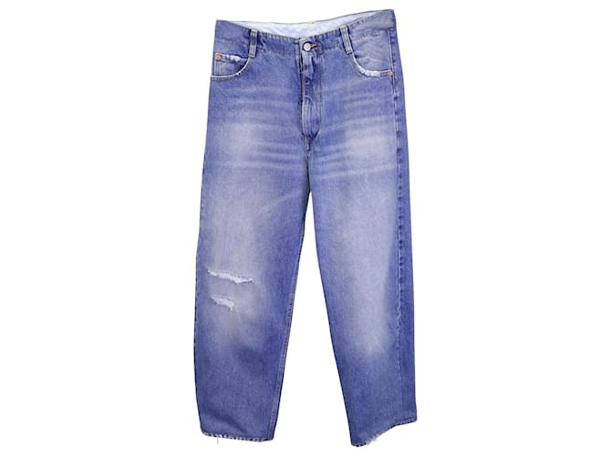 Maison Martin Margiela MM6 Maison Margiela Jeans mit geradem Bein und Schlüsselanhänger-Detail aus hellblauem Denim Baumwolle  ref.1017572
