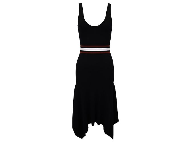 A.L.C BEIM.l.C. Anders Taschentuchsaum-Strick-Midikleid aus schwarzer Viskose