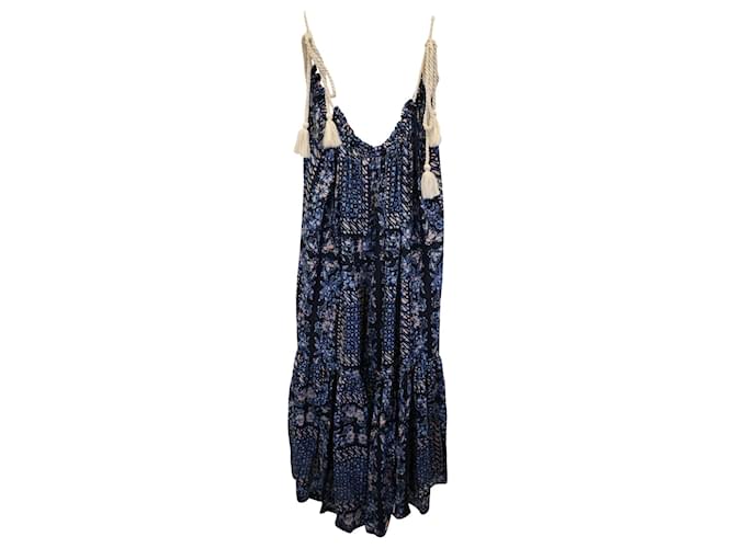 Ulla Johnson Cari Coverup Floral-print Maxi Dress in Blue Cotton  ref.1017580