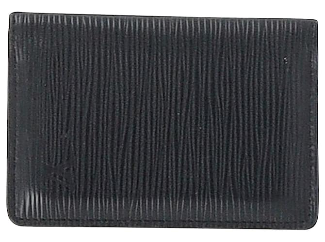 Taschenorganizer von Louis Vuitton/Kartenetui aus schwarzem Epi-Leder  ref.1017592