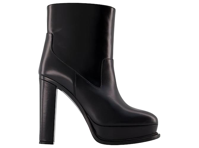 Ankle Boots - Alexander McQueen - Leather - Black  ref.1017597