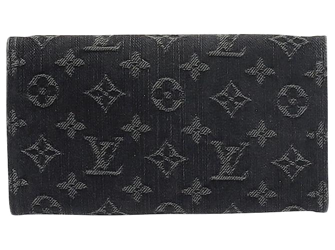 Portafoglio Louis Vuitton Monogram Amelia in denim nero Giovanni  ref.1017605