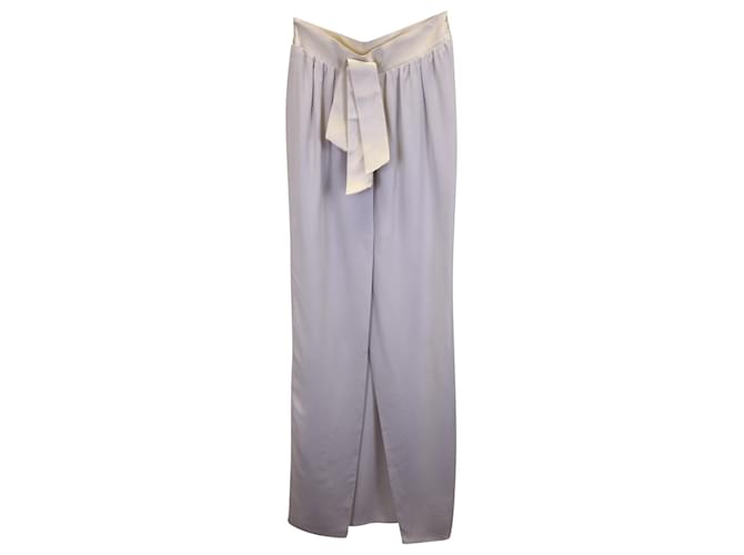Lanvin Bow Detail Maxi Skirt in Grey Acetate Cellulose fibre  ref.1017630