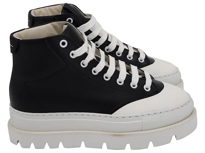MM6 Maison Martin Margiela Plateau-Sneaker aus schwarzem Leder  ref.1017636