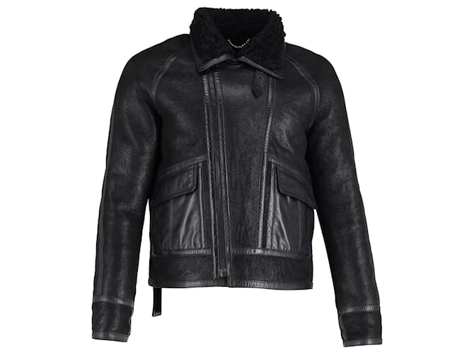 Balenciaga Nicolas Ghesquiere Shearling Jacket in Black Lambskin  Leather  ref.1017673