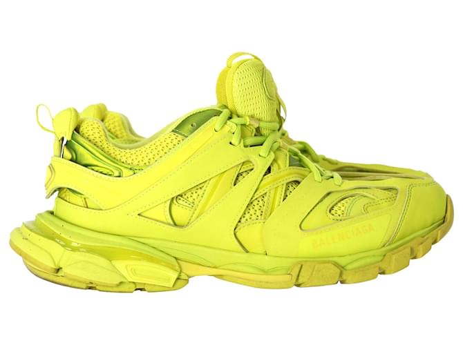 Balenciaga Neon Track Sneakers in Lime Green Leather and Mesh  ref.1017709