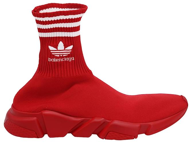 Balenciaga x Adidas Speed Trainers in Red Polyester  ref.1017721