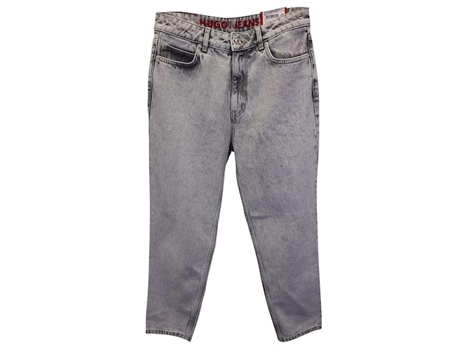 Jeans Hugo Boss lavati chiari in cotone grigio  ref.1017724
