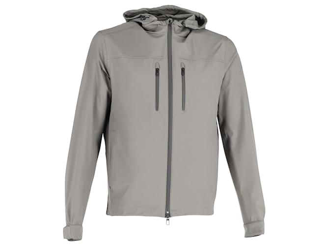 Loro Piana Storm System Hooded Zip Jacket in Grey Polyurethane Plastic  ref.1017735