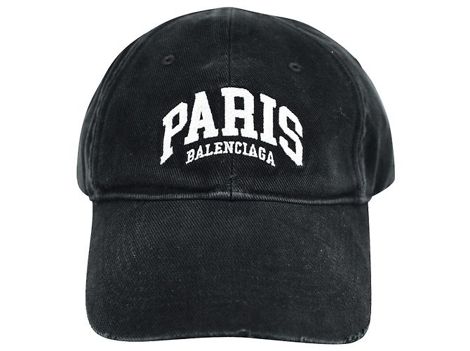 Gorra Balenciaga Paris City de algodón negro