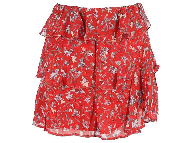 Minifalda estampada Iro de viscosa roja