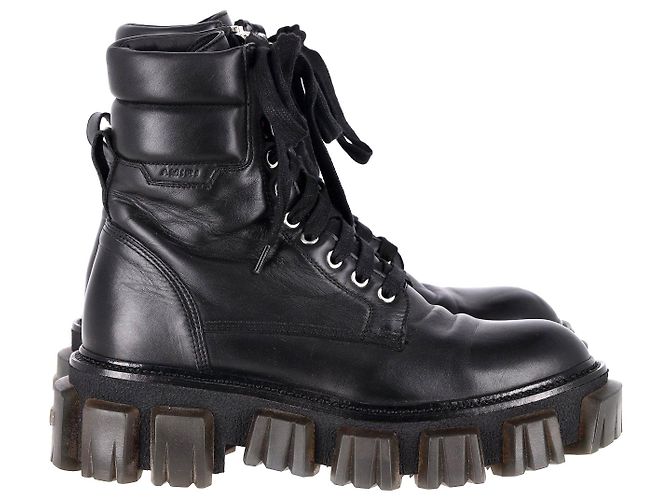 Amiri Combat Boots in Black Leather