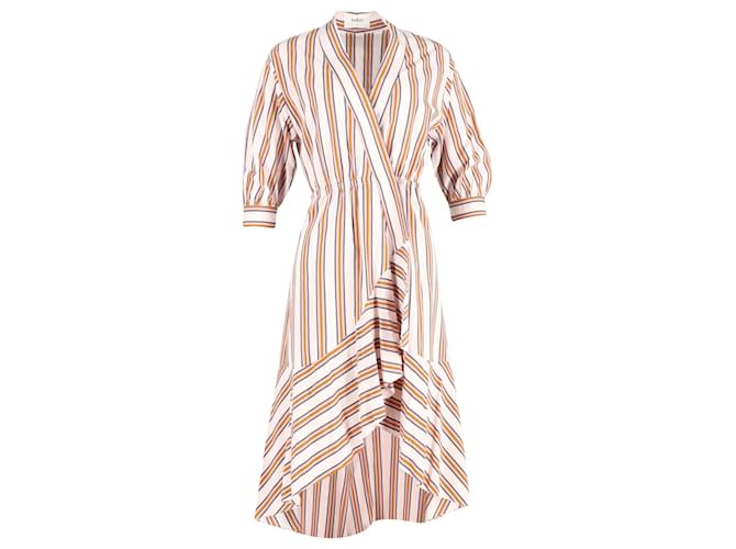 Ba&Sh Nastasia Ruffled Striped Wrap Dress In Multicolor Viscose Cellulose fibre  ref.1017935