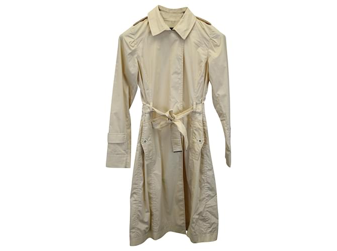Fendi Trench Coat in Beige Silk Polyester  ref.1017944
