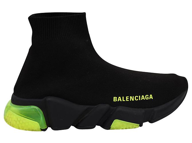Balenciaga Baskets Speed en Polyester Clearsole Jaune Fluo Noir