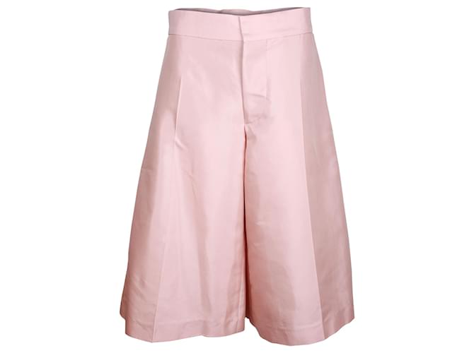 Pantaloni culotte a gamba larga Marni in cotone rosa  ref.1017963
