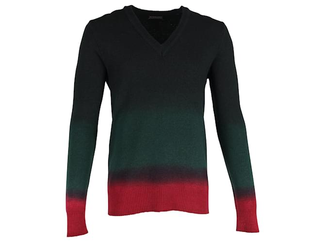 Burberry Prorsum Ombre V-Neck Pullover in Multicolor Wool Multiple colors  ref.1017970