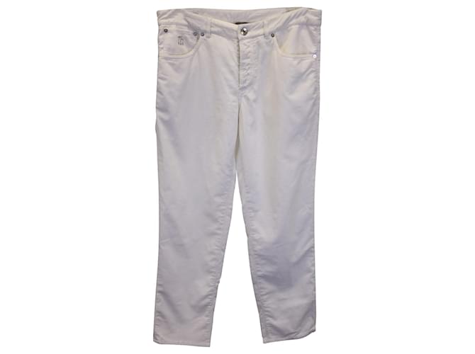Calça Brunello Cucinelli de cinco bolsos em veludo cotelê de algodão branco  ref.1018029