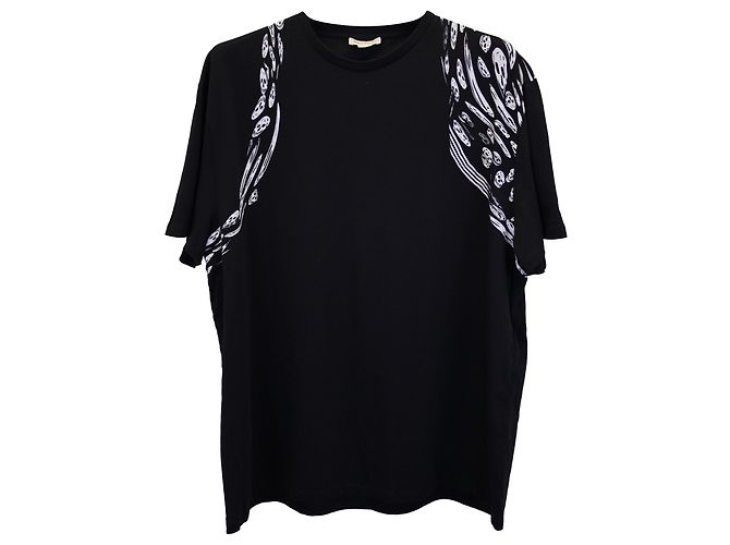 Camiseta Alexander McQueen Harness Skull em algodão preto