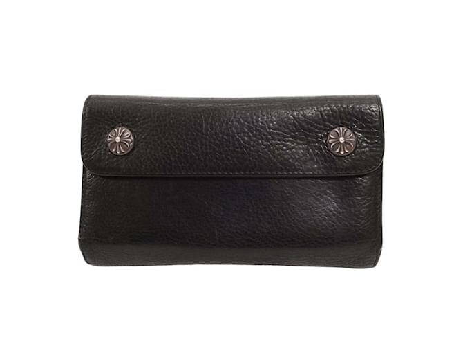 Leather Cross Ball Button Wallet