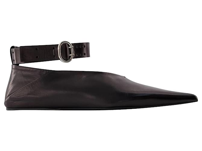 Ballet Sandals - Jil Sander - Leather - Black  ref.1018436