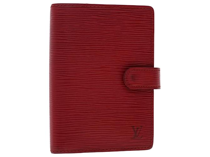 LOUIS VUITTON Epi Agenda PM Day Planner Cover Rouge R20057 Auth LV 48867 Cuir  ref.1018585