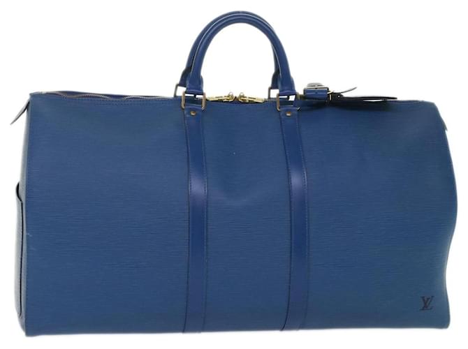 Louis Vuitton Blue Epi Keepall 50